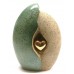 Ceramic Urn (Jade & Sandstone with Gold Heart Motif) 